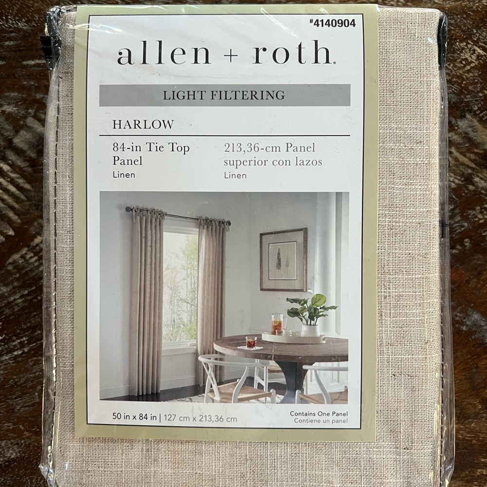 Allen + Roth Harlow Light Filtering Linen Curtain Panel